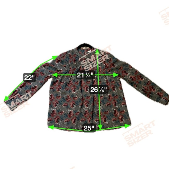 DownEast Floral Blouse size L (M120) - Picture 7 of 8
